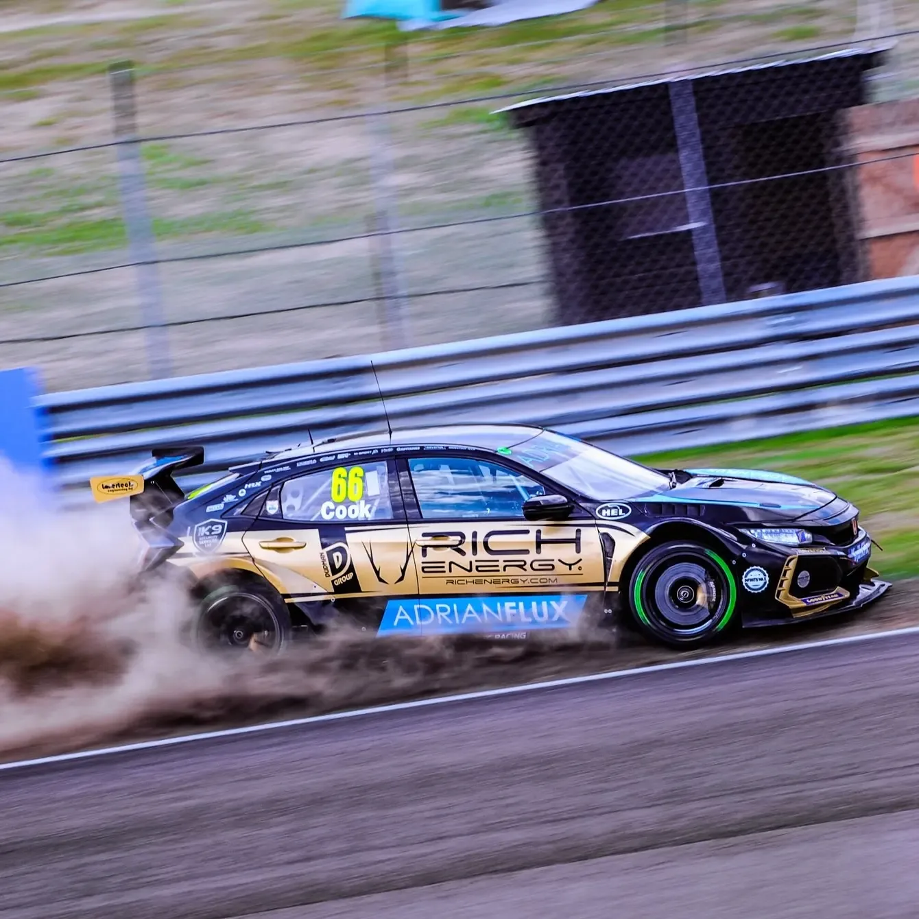 Rich Energy BTCC touring car on track